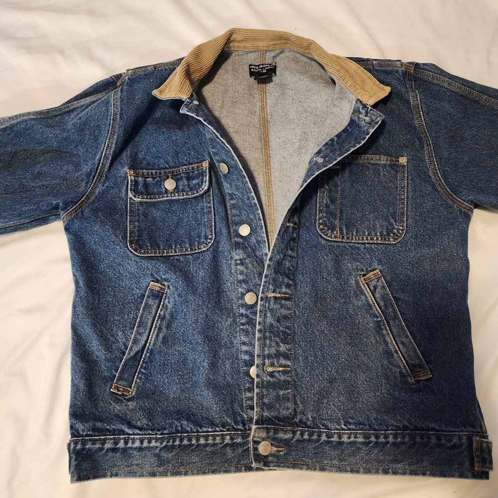 Vintage Polo Ralph Lauren‎ Dungaree Denim Jean Jacket Men's Large.